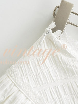 Le Palais Vintage white low-rise skirt-TEE.