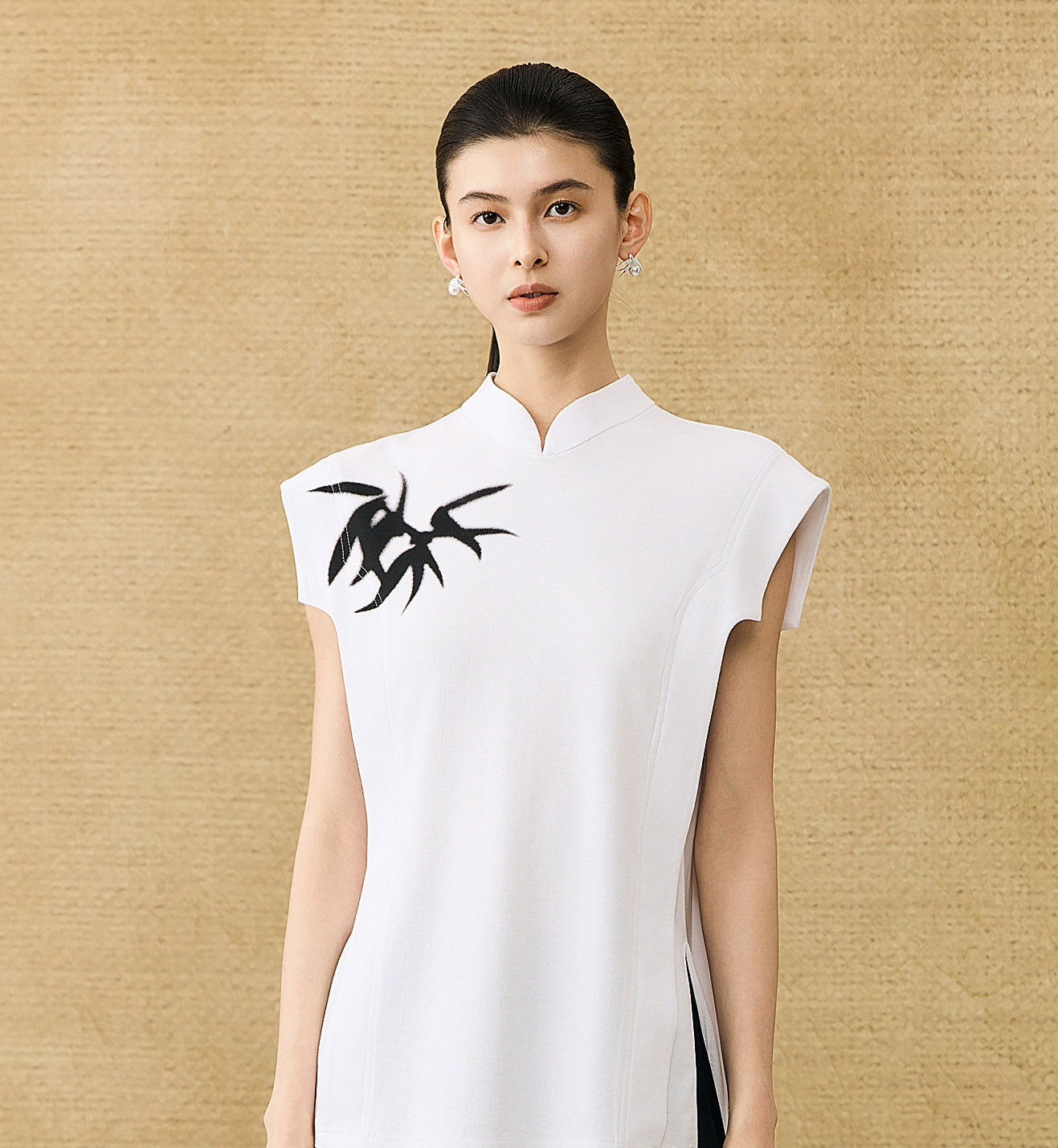 HECO Chinese Bamboo Leaf Print Short Sleeve T-Shirt - CHASE.