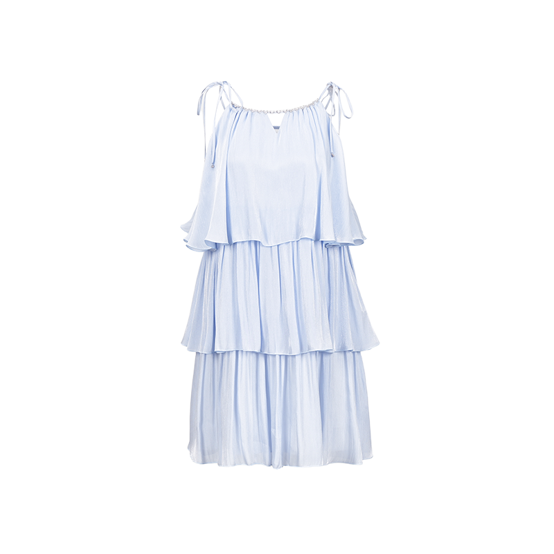 YES BY YESIR | Ye Qians Layered Whisper Mille-Feuille Streamer Gauze Dress -LORELLA.