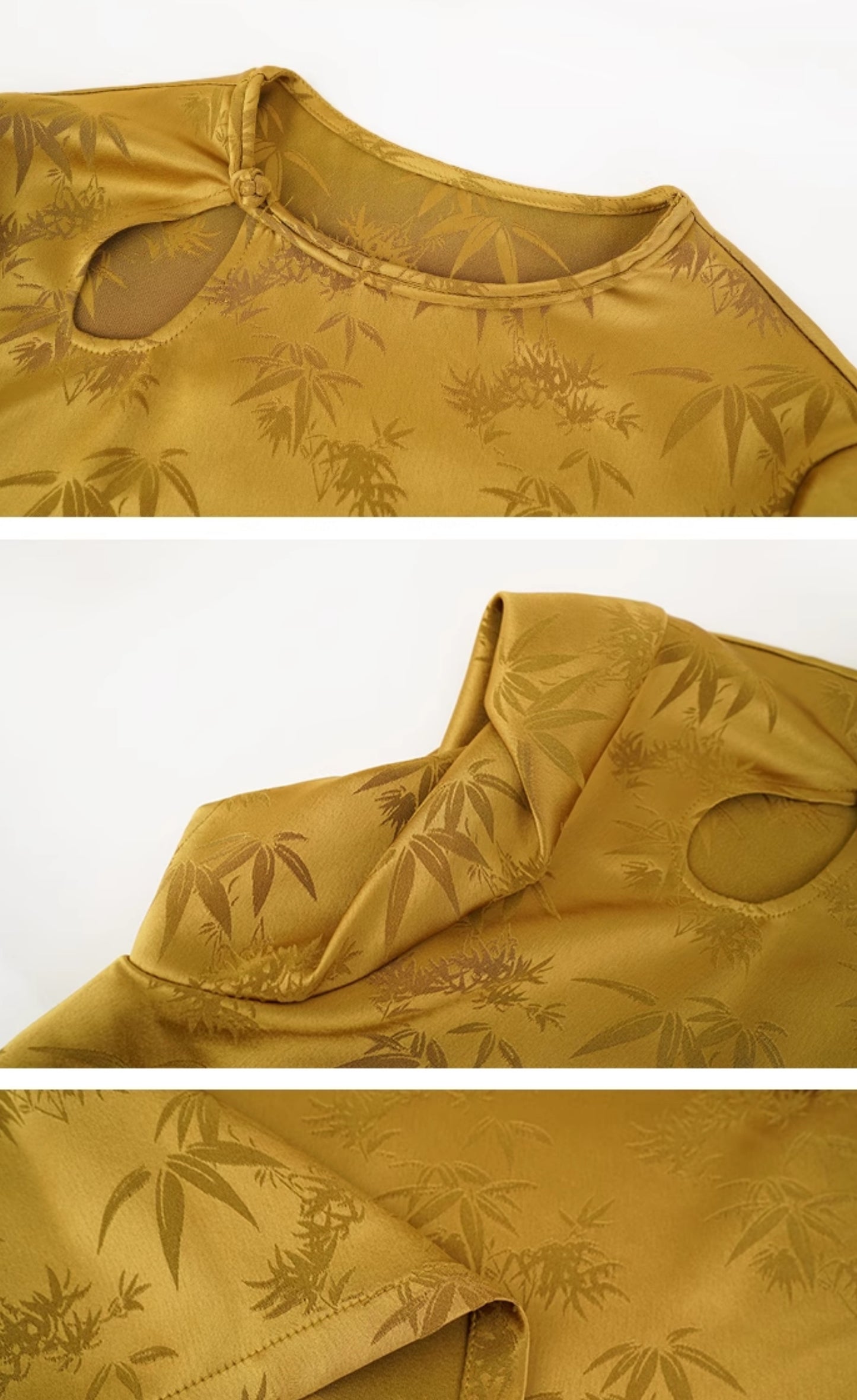 HECO Chinese Acetate Fugui Buckle Short Sleeve T-Shirt - CLOVE.