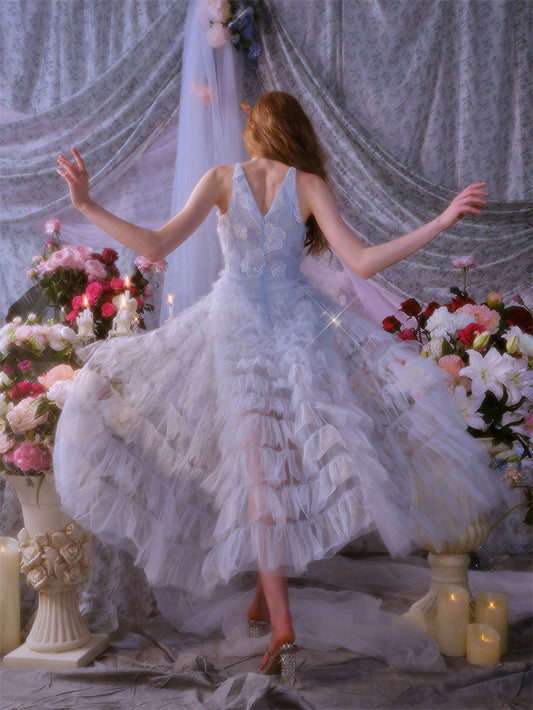 Wardrobes by Chen Elegant Light Blue Sleeveless Chiffon Banquet Dress-Vivi