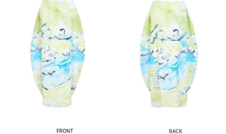 ZHUCHONGYUN Autumn Print Geometric Cotton Skirt Design Skirt--HARUHI.