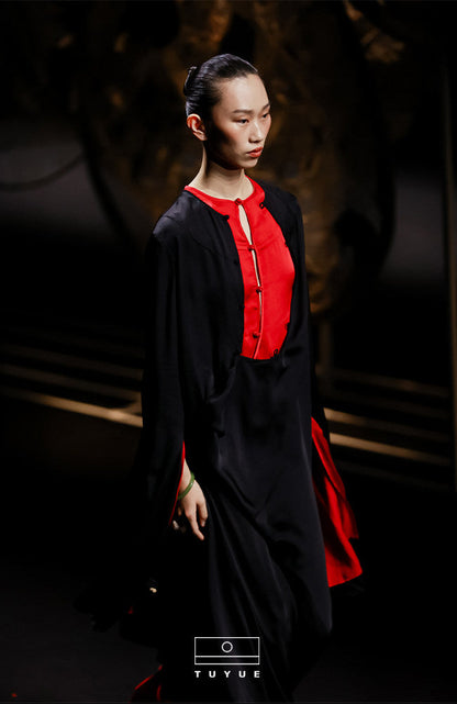 TUYUE Handmade Buckle Light Silhouette Midi Dress - NIMO.