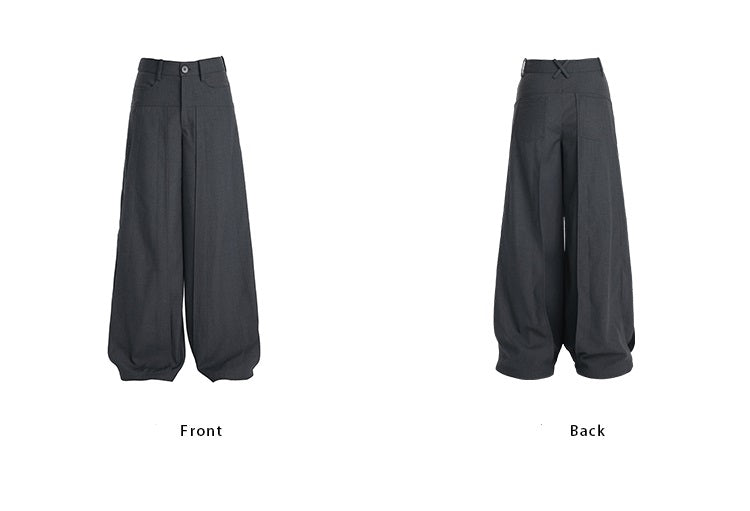 TINYIN heavy work patchwork wide-leg versatile black pants -GASSY