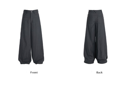 TINYIN heavy work patchwork wide-leg versatile black pants -GASSY