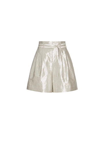 ZHUCHONGYUN silver drawstring three-point shorts--YAIBA.