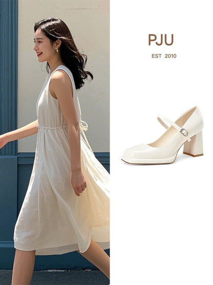 Pjjuu New White Mary Jane Beautiful Bridal Shoes - POSITION