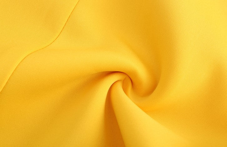 DOLLY Elegant Square Collar Ruffle Short Sleeves Slim Fit Midi Office Dress-HELEN