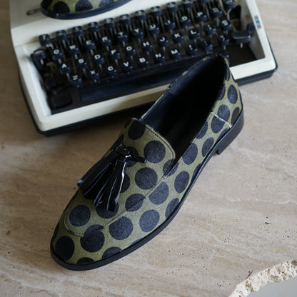 B-FEI leather wool round toe shoes-KIBA.