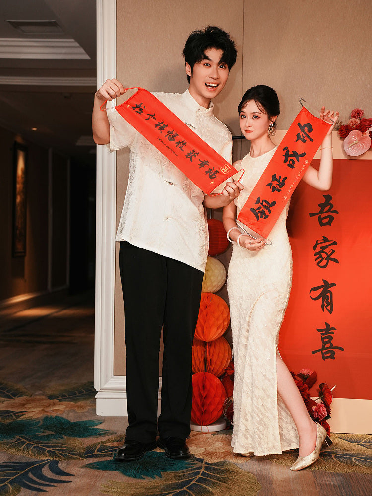 Pjjuu Chinese Women's Cheongsam Horse Face Skirt Wedding Shoes - THINKING