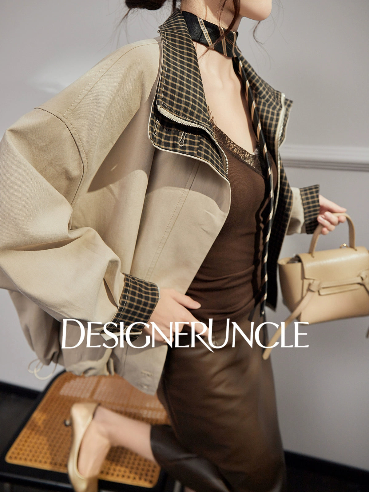 DGU "Fog Brown" autumn new loose casual versatile niche design jacket - NOW.