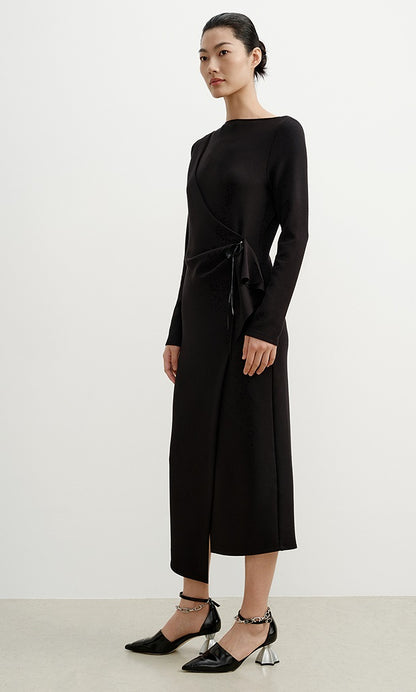 COMME MOI Lu Yan designer new women's fake two-piece irregular dress - HAPPY.