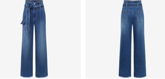 COMME MOI Lu Yan designer women's fashion stretch high-waisted wide-leg jeans - RILEY.