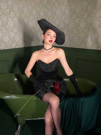 le palais  herringbone hourglass slim-fit organza dress-YEN