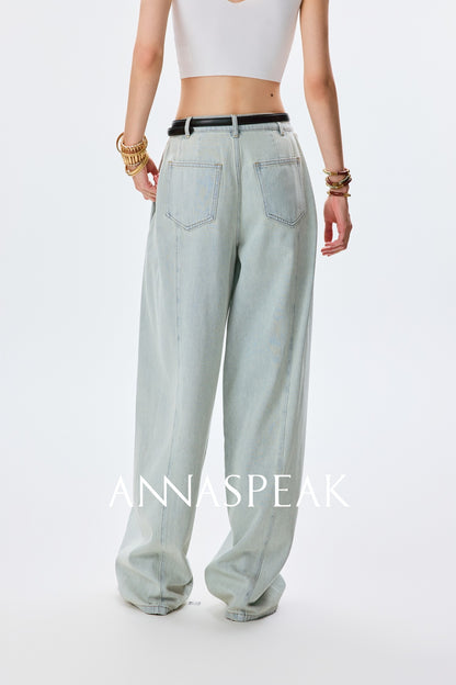 ANNASPEAK fashionable  cotton loose jeans-CHISA.