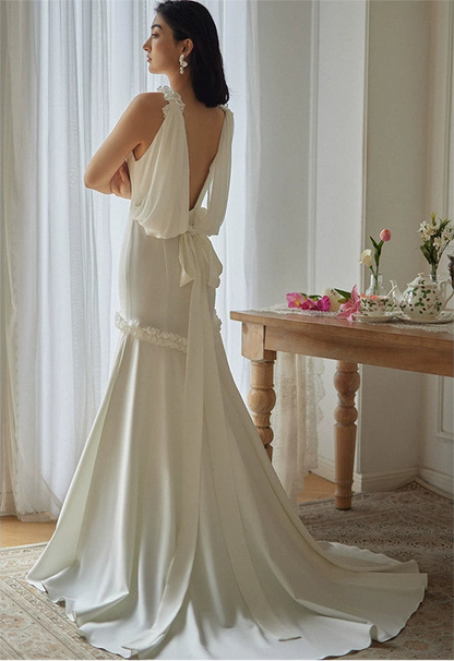 GOUDIN wedding fishtail light luxury evening dress-PIPER.