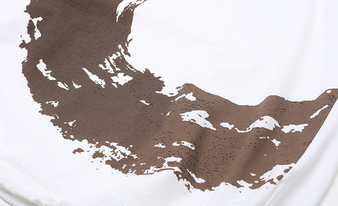 ZHUCHONGYUN  Print Loose Dropped Shoulder Long Sleeve Top-KOUSEI.