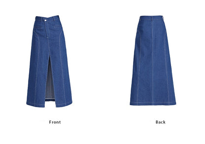 TINY IN large slit long three-dimensional denim skirt -MANNIE