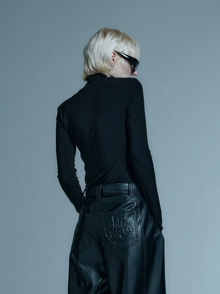 ANNAKIKI casual four-pointed star cut-out slim top-KAIYA