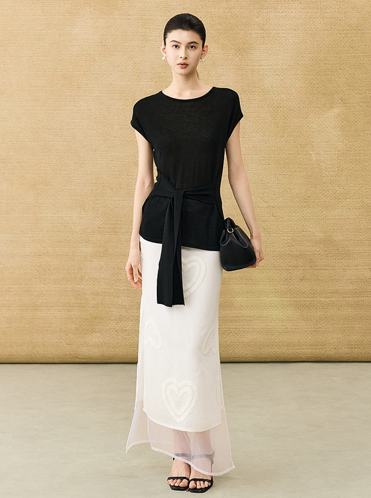 HECO Chinese high-end summer temperament love embroidered skirt - PHYSIC.