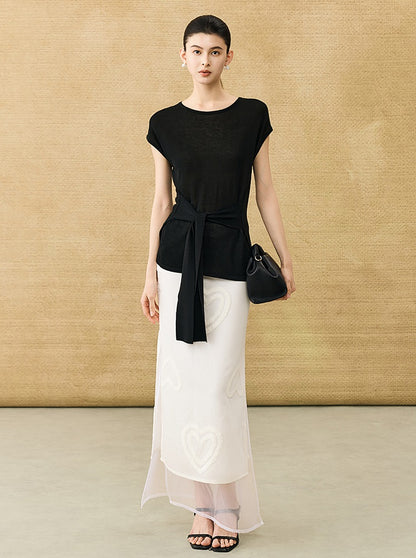 HECO Chinese high-end summer temperament love embroidered skirt - PHYSIC.