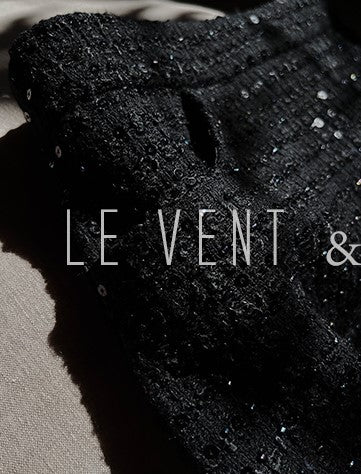 LE VENT&TES AILES High-end Luxury Heavy Work sequin Tweed Jacket Skirt Suit-FINN
