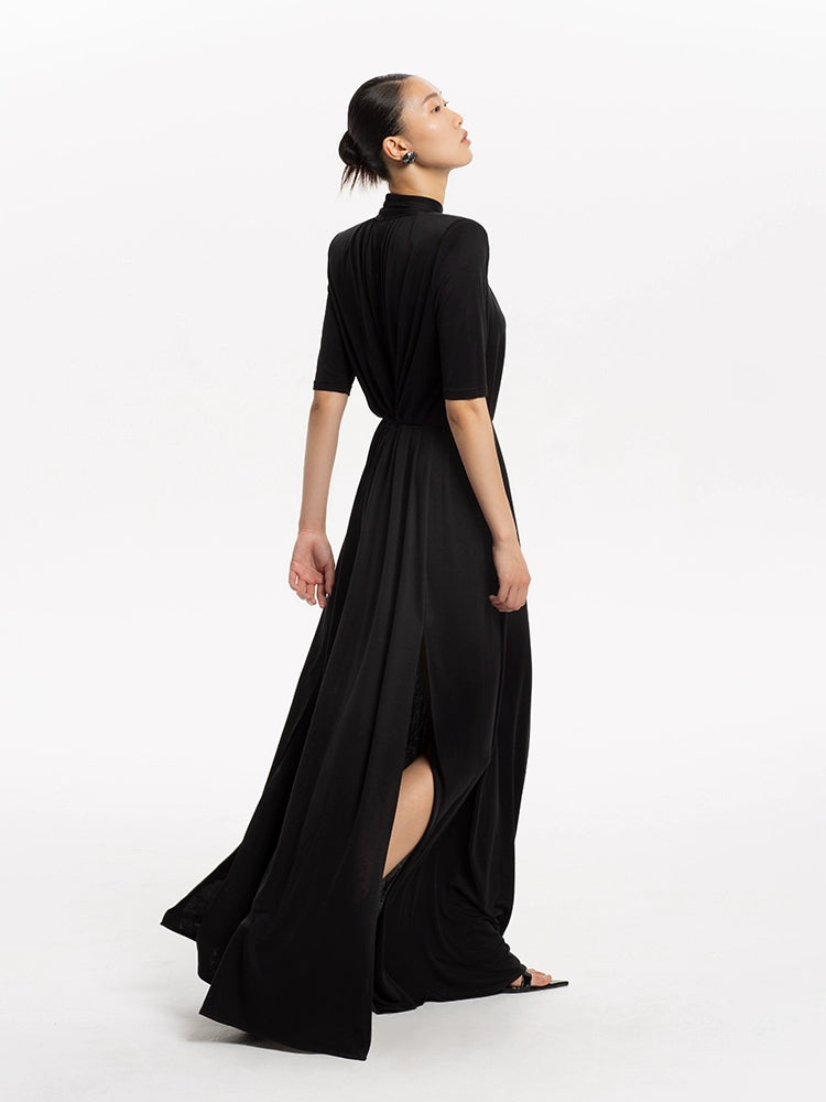 Black flowy maxi dress sales
