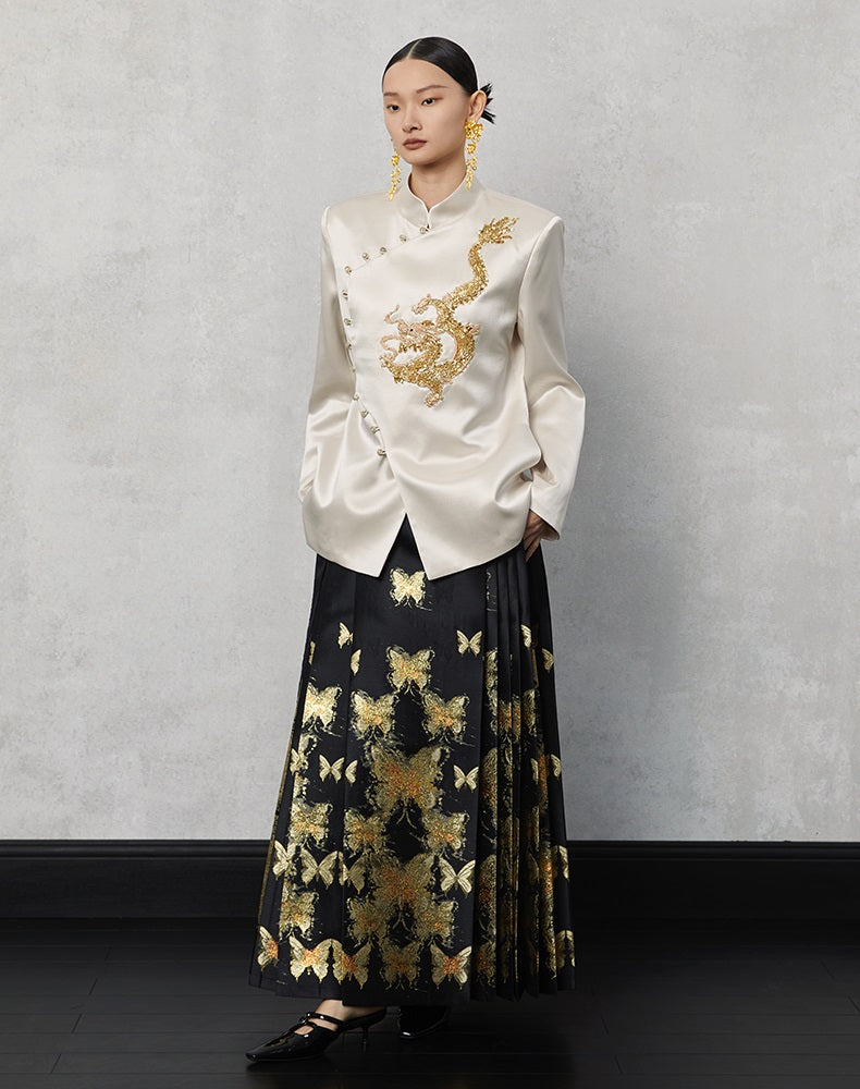 HECO  Butterfly Hanfu High Waisted Long Skirt - rain.