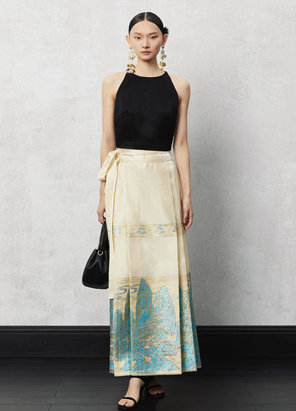 HECO weaving Jinshan jacquard horse face long skirt women - vin.