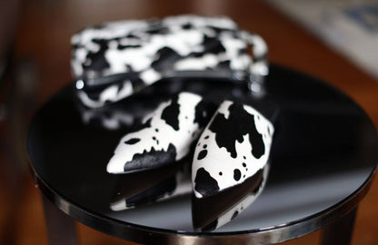 B-FEI Cow print flat sandals-MUNCH.