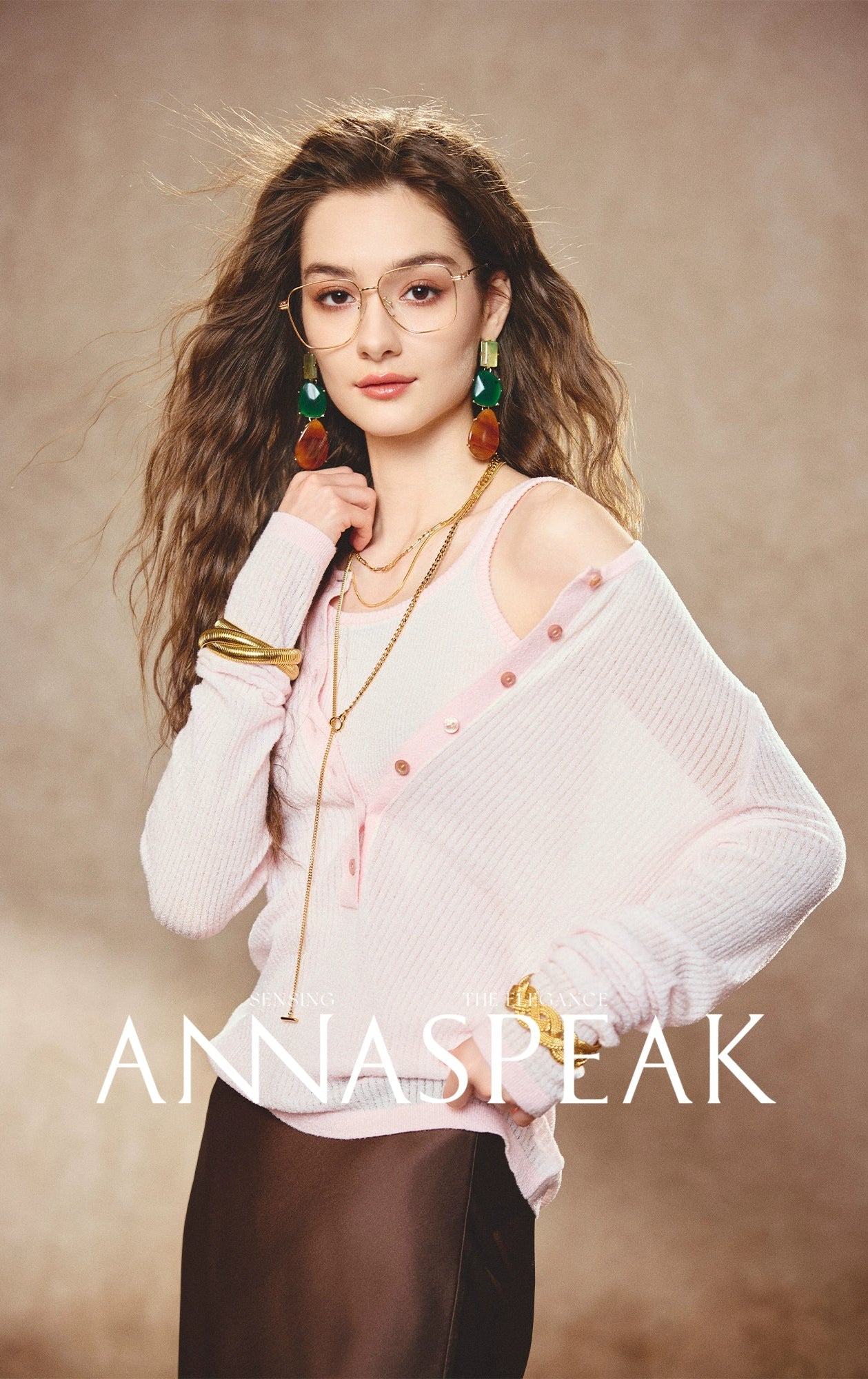ANNASPEAK slimming knit vest set-AQAR.