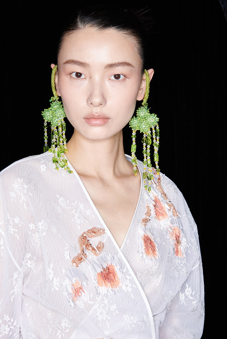 M essential Ma Kai designer Jinghui embroidered fabric upright structure long skirt - WINDA.