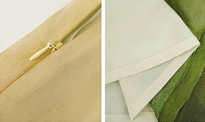 HECO Chinese blended gradient golden dragon embroidered straight skirt - RELY.