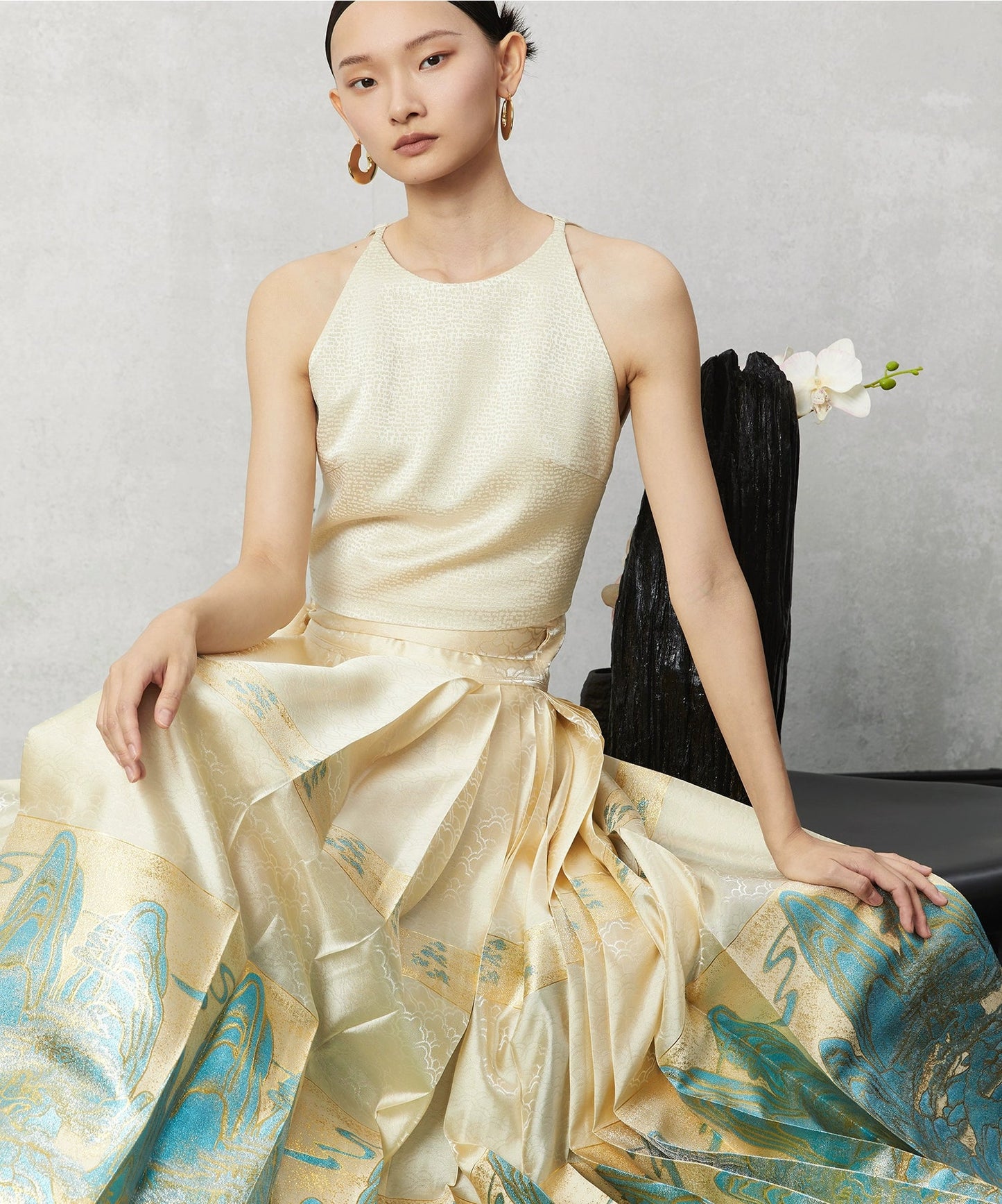 HECO weaving Jinshan jacquard horse face long skirt women - vin.