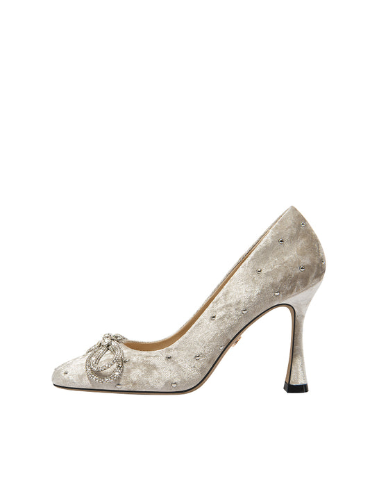 Lily Wei French suede design comfortable heels- FELICITY