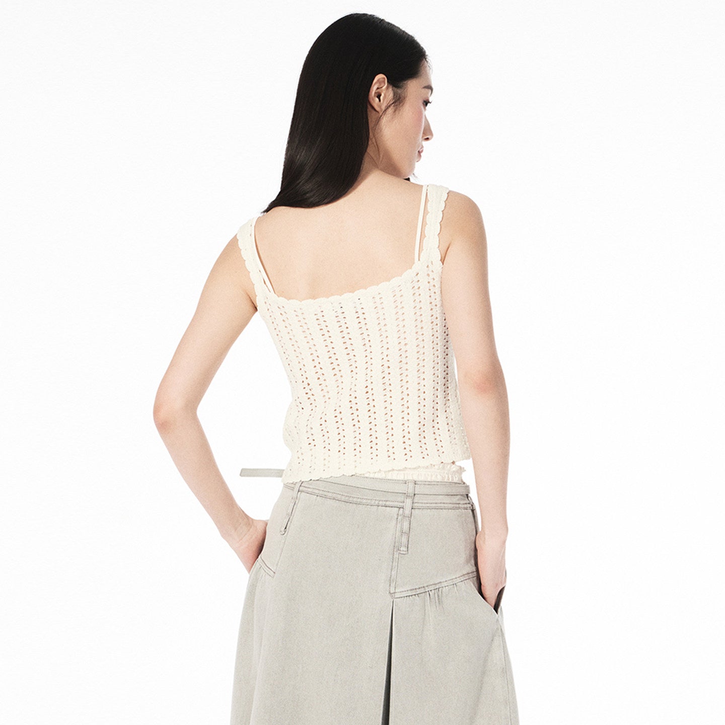 FAME two-piece rococo satin knitted suspender top - GABRIEL