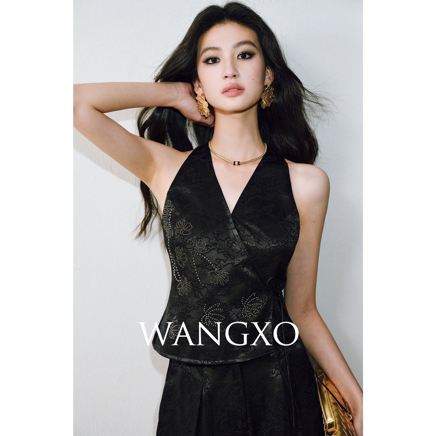 WANGXO  Cross-Strappy Top Relaxed Pants and Statement Silhouette Suits Set -ZAYA