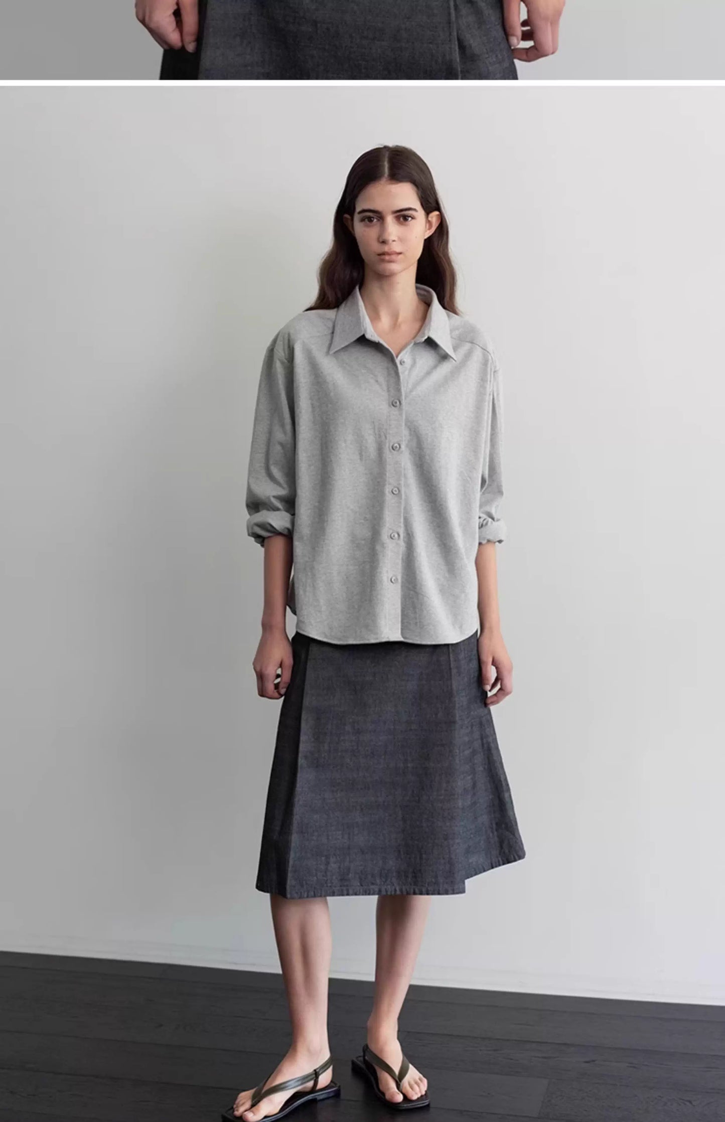 Nothing Written long short sleeve t-shirt cotton shirt-IVY!