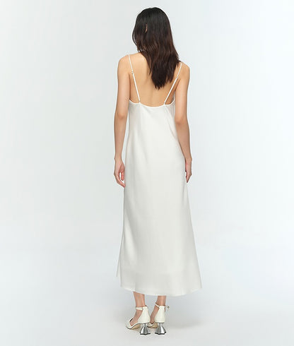 COMME MOI Lv Yan Designer Summer Women's Straight Neck Sexy Slip Dress - IVY.