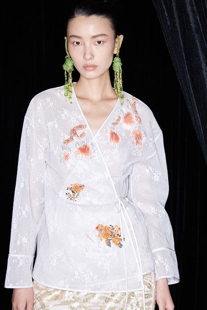 M essential Ma Kai designer Jinghui embroidered fabric upright structure long skirt - WINDA.