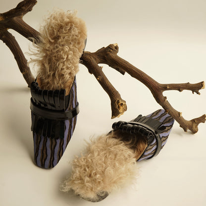 B-FEI square toe wind wool mules women's shoes-SHIKA.