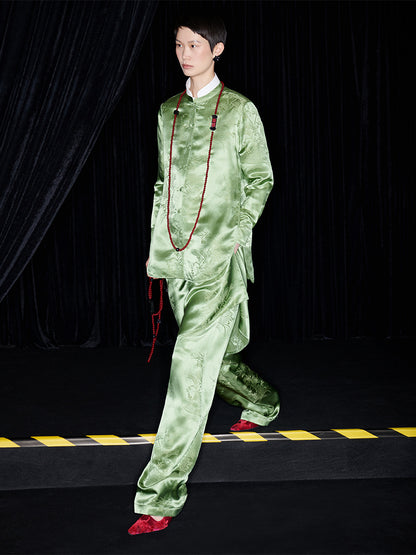 M essential Mackay luxury Jacquard stand-up collar shirt skirt pant set - eleven