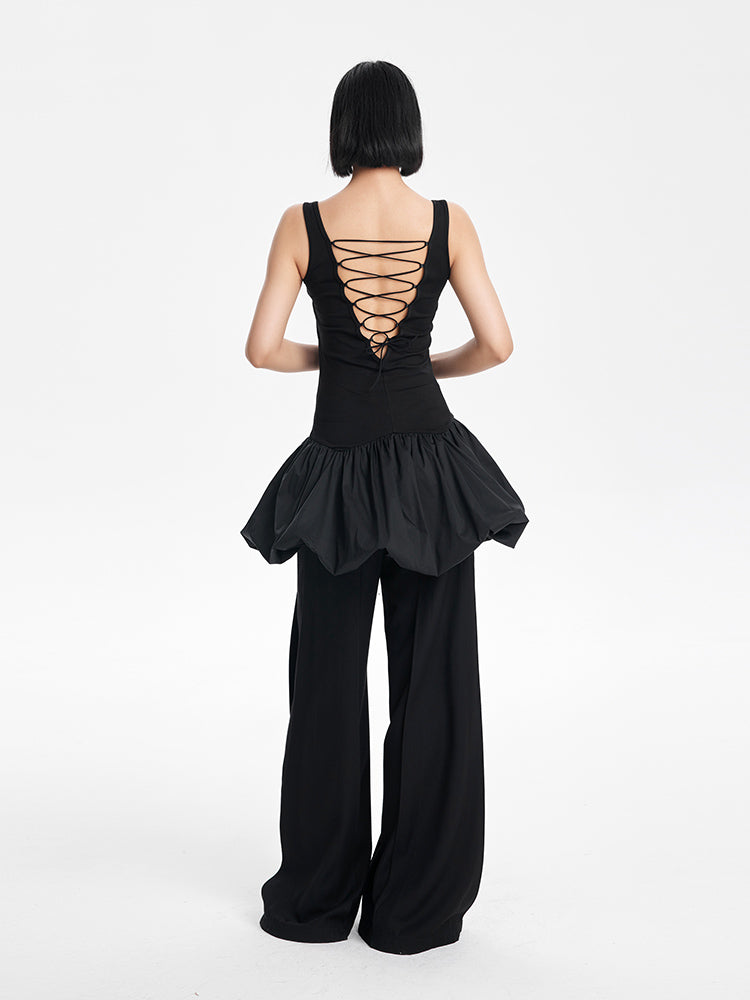 TINY IN vest-style dress with ballerina-style sleeveless slim ties-PIPO