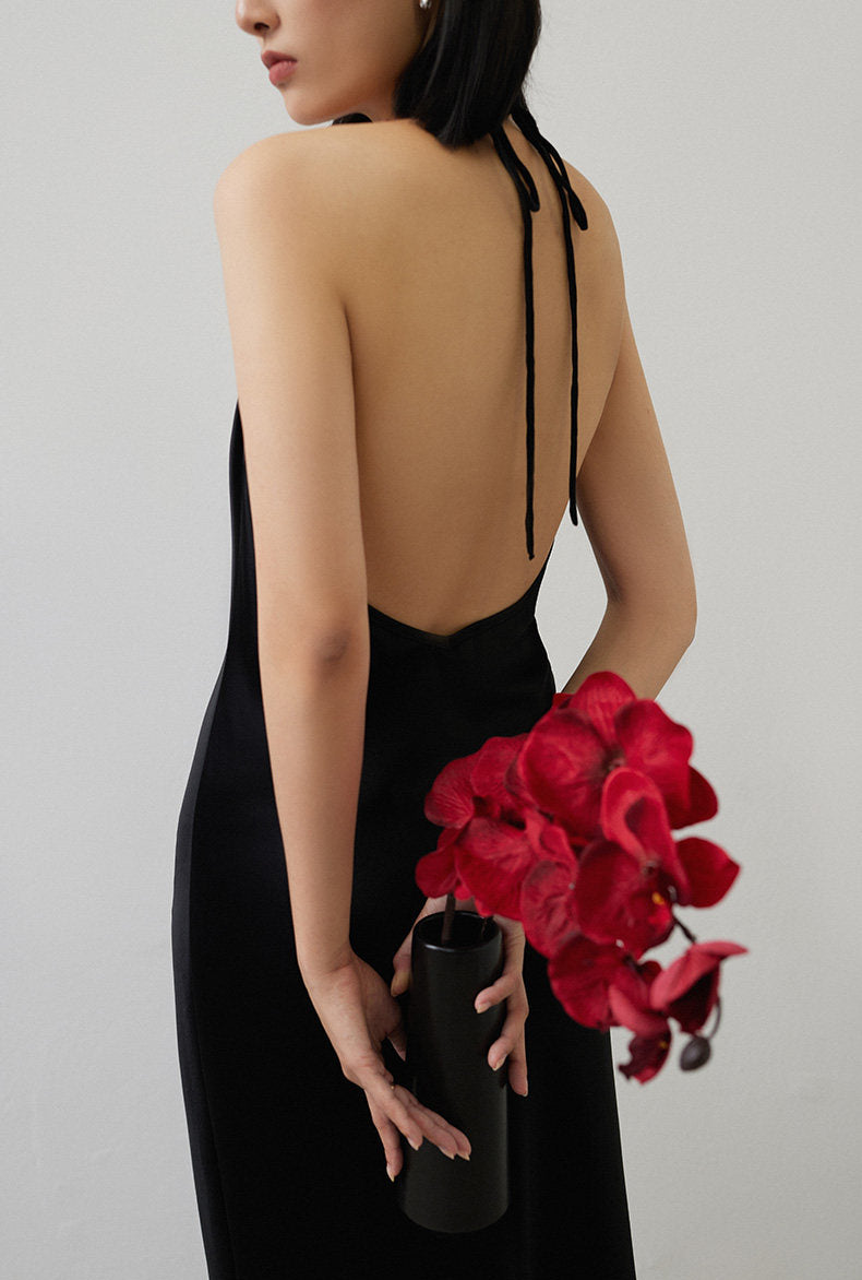 GOUDIN elegant low back slip dress -ZOFIA.