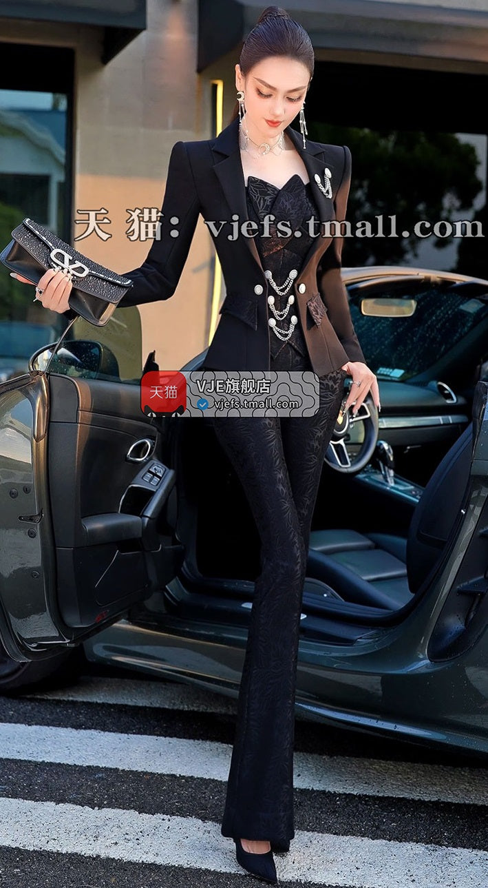 VJE  flared pants and top two-piece set suit-HWA.