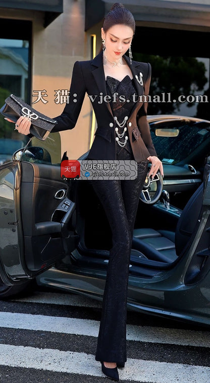 VJE  flared pants and top two-piece set suit-HWA.