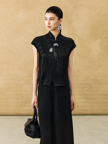 HECO Chinese Acetate Jacquard Short Sleeve Shirt - NIBE.