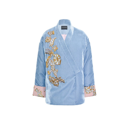 M essential Mackay designer cut-and-appliqué folded puffer jacket - rain.