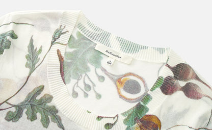 ZHUCHONGYUN Autumn Fruit Feather Thin Slim Knit Top--KOUSHI.