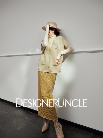 DGU Chick Yellow New Light Luxury Small Fragrance Versatile Design Sleeveless Top - Georgia.